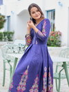 Navy Blue Colour Rayon Print Gown Collection Online Wholesale Aaradhna 2032